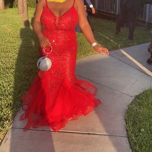 Red grown for sale. Only wore once. Size XL. $170 or best offer